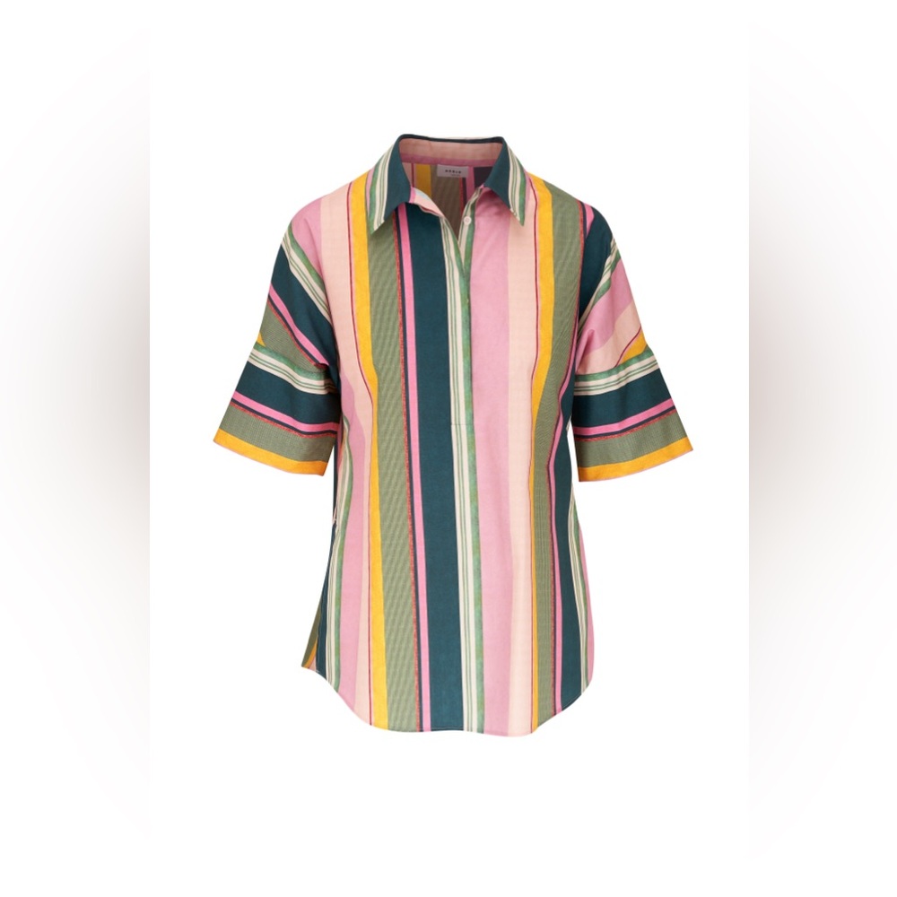 AKRIS Chair Striped Multicolor Cotton Top Women's Size 6